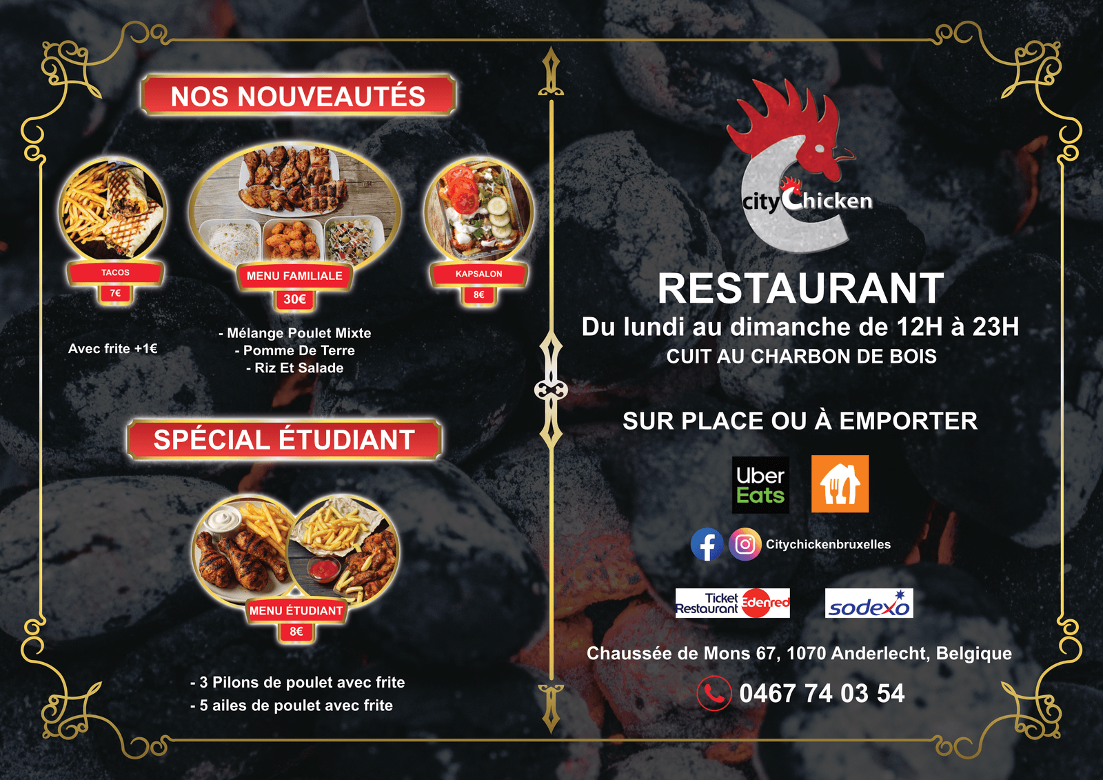City Chicken — Menu restaurant